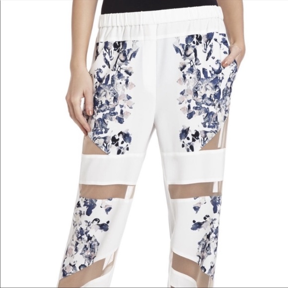 NWOT BCBG Maxazria Runway Gabriel Pant Floral Mesh Pants - Picture 2 of 11
